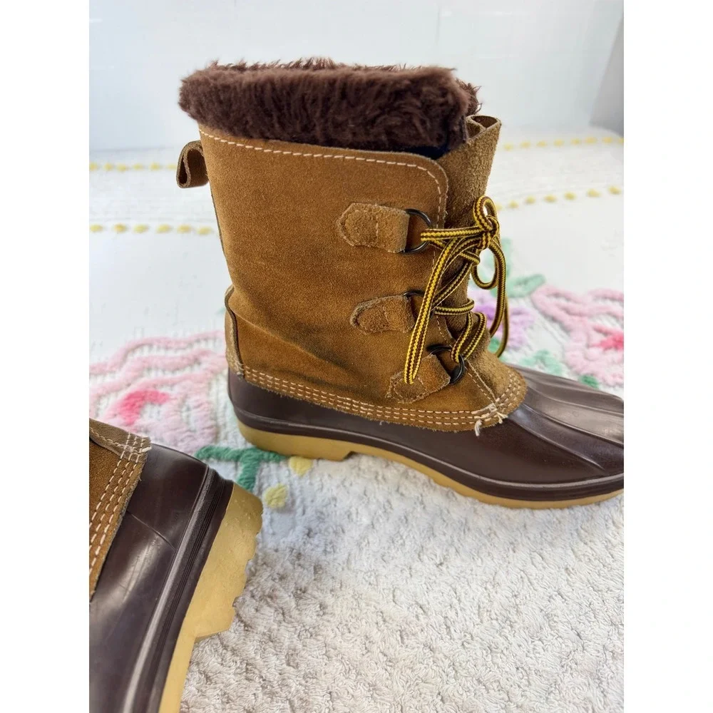 Kamik KW2000 Mens Brown Suede Wool Blend Insulated Winter Snow Duck Boots Size 8